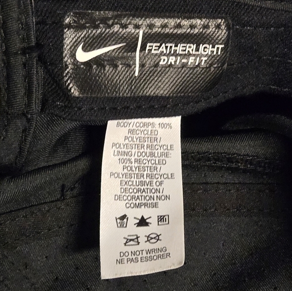 Nike Featherlight Dri-fit Hat Adjustable Black Cap Unisex Adult Lightweight - Picture 8 of 8